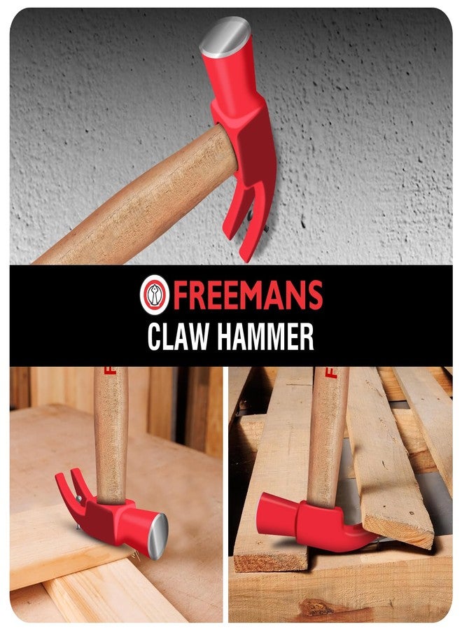 FREEMANS 3/4 lb CH340 Claw Hammer with Seasoned Wood Handle || Induction hardened || Drop forged Use For prying || Splitting Wood || Tearing Drywall and Industrial & Home Professional - 340g - Image 2